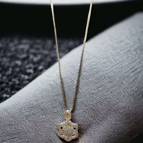 Charm Flower Pendant Necklace - D116 - 1
